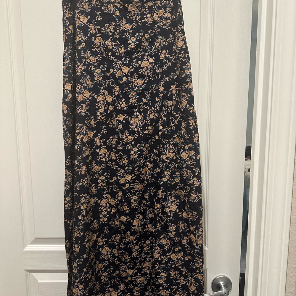 SHEIN Black Floral Maxi Skirt